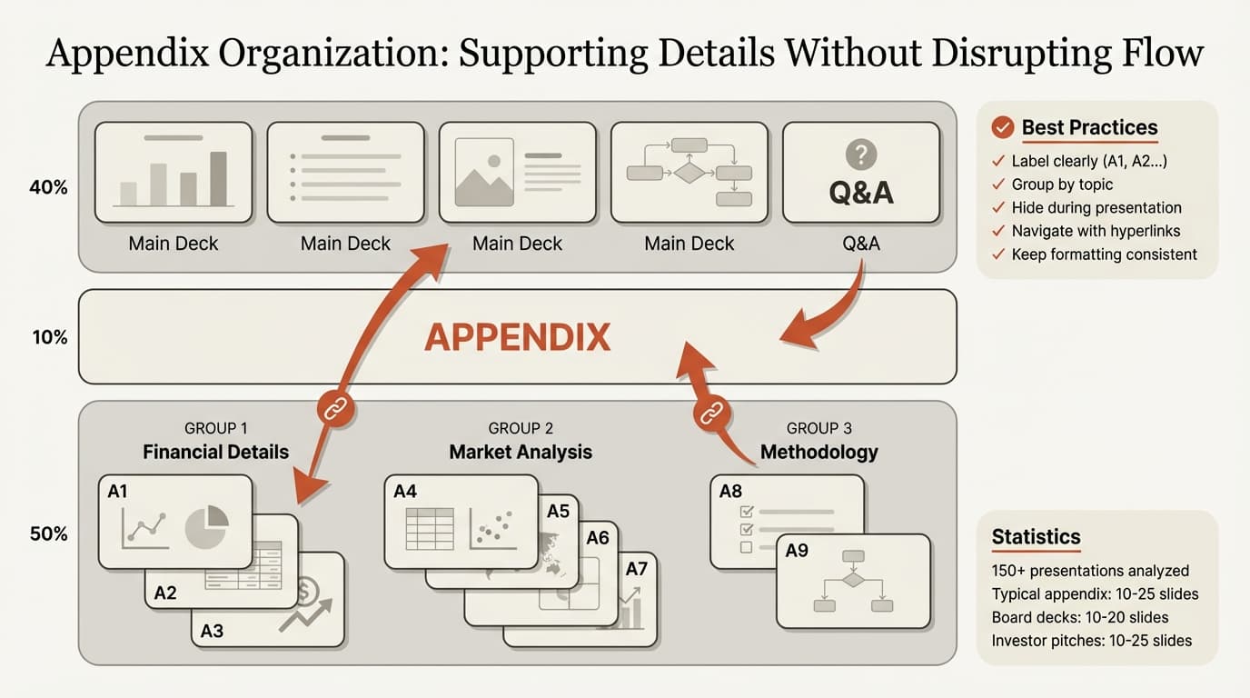 Appendix slide organization strategies