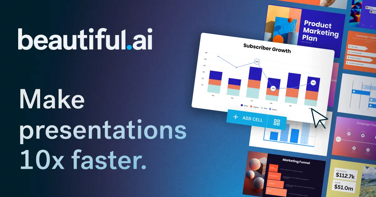 Beautiful.ai smart slide layout interface
