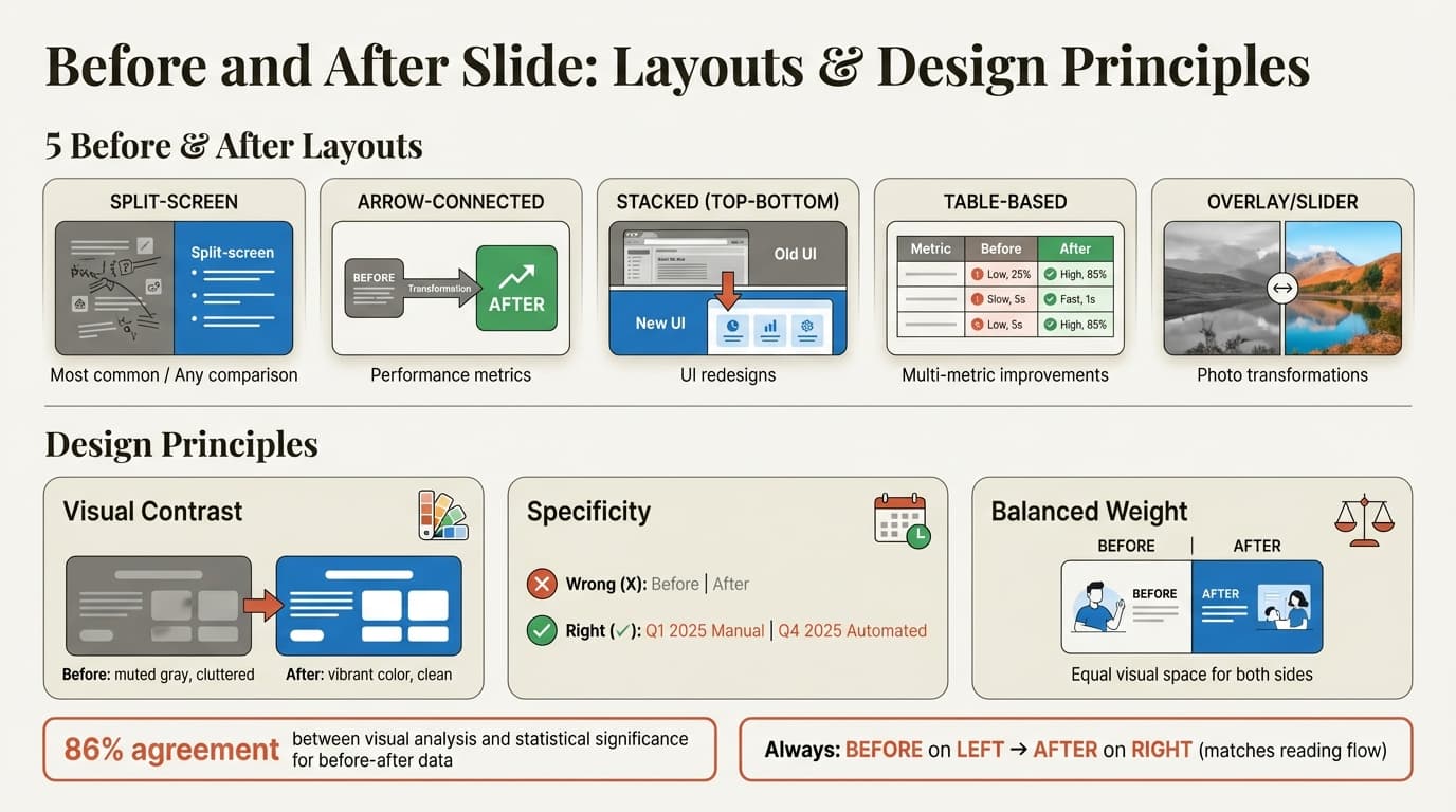 Before and after slide design examples