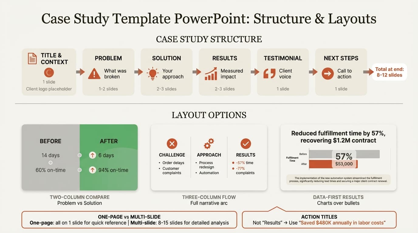 Case study template layout options and formatting patterns