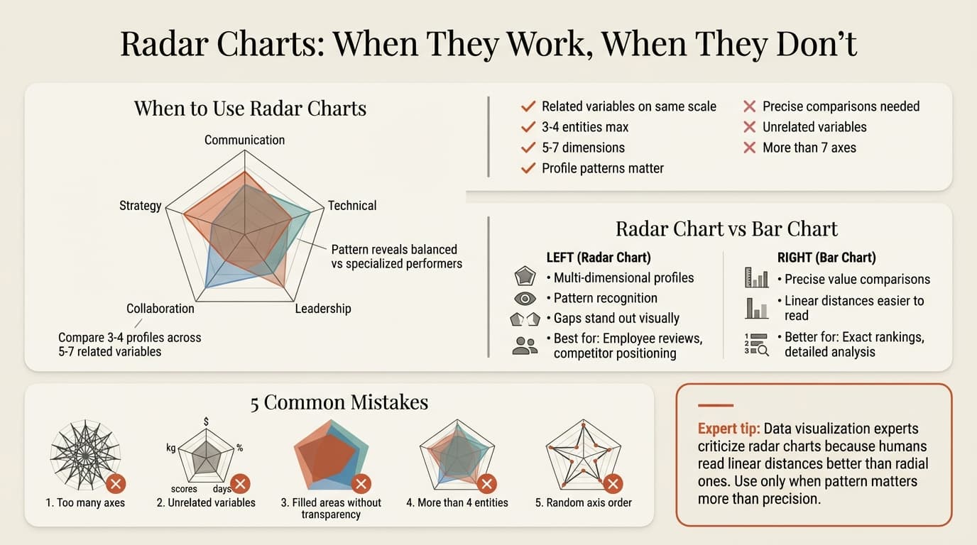 Radar chart decision framework and use cases