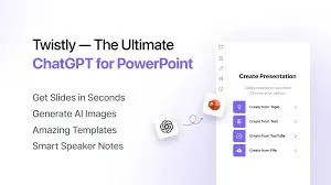 Twistly (ChatGPT for PowerPoint) interface showing AI slide generation