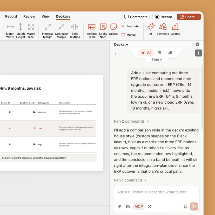 Deckary interface