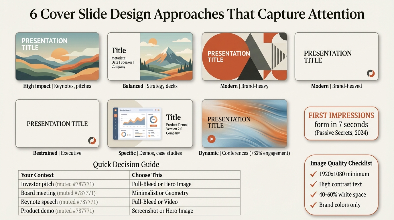 Cover slide design strategies