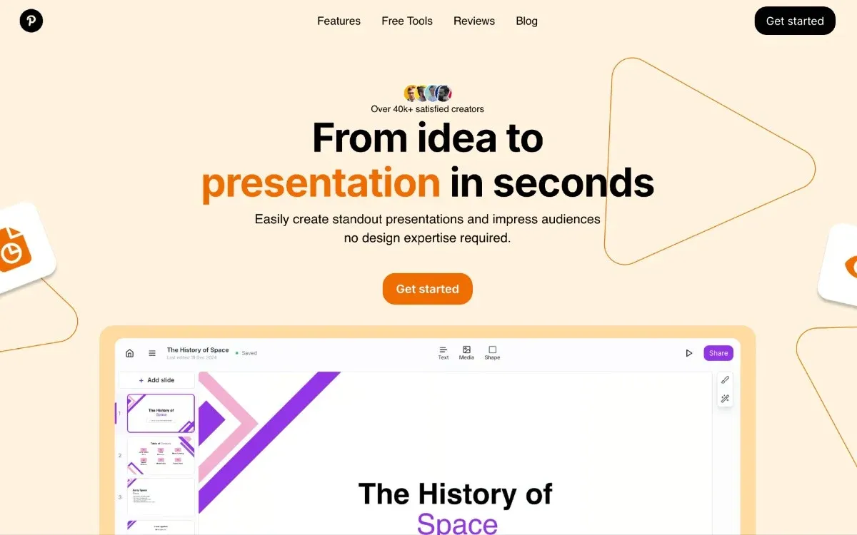 GenPPT interface showing AI-powered presentation generation