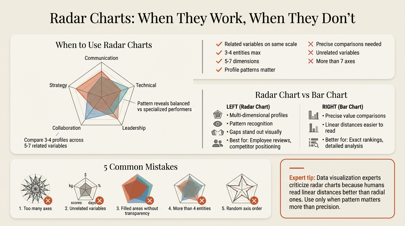 Radar chart decision framework and use cases